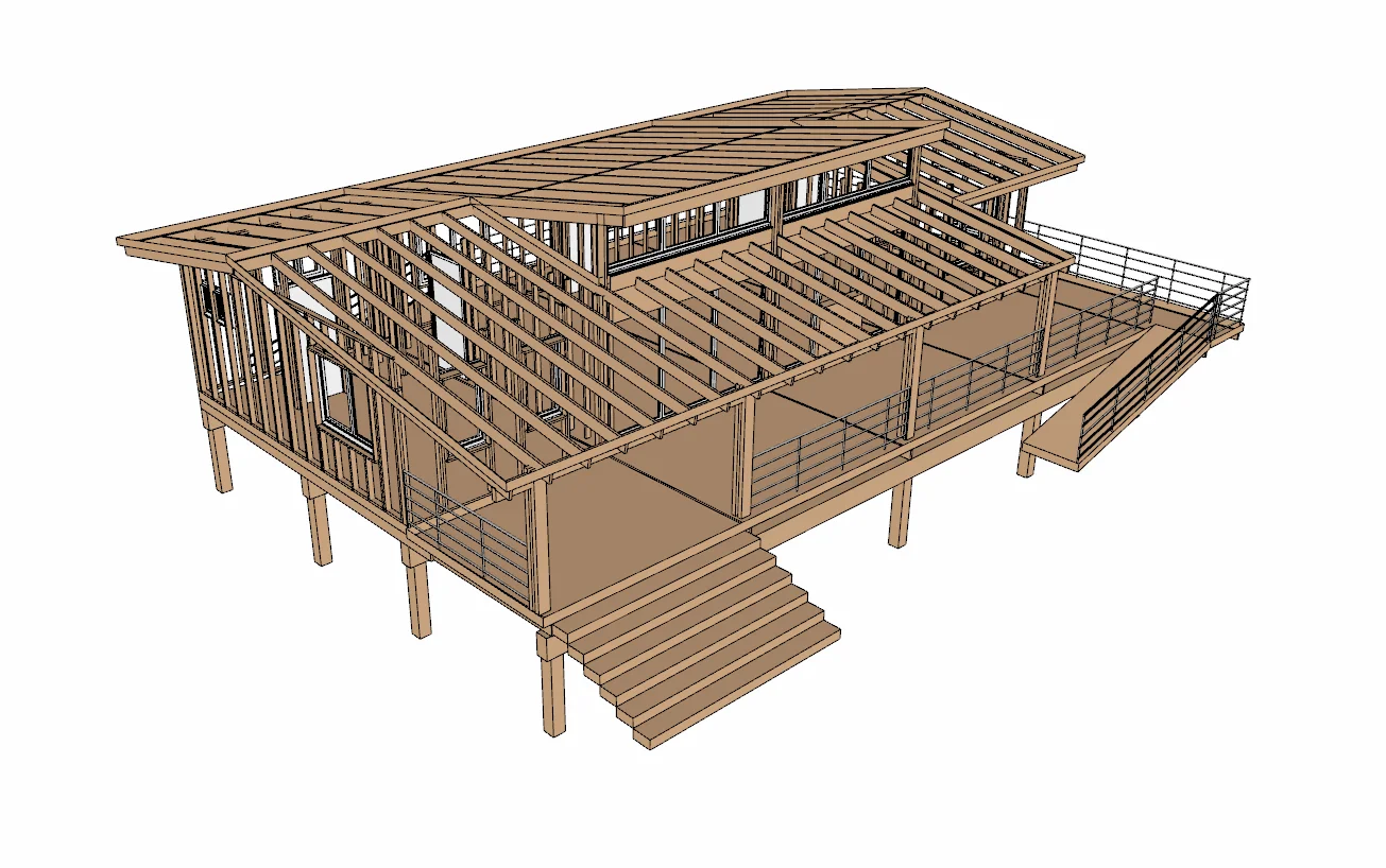 Modélisation 3D structure ossature bois